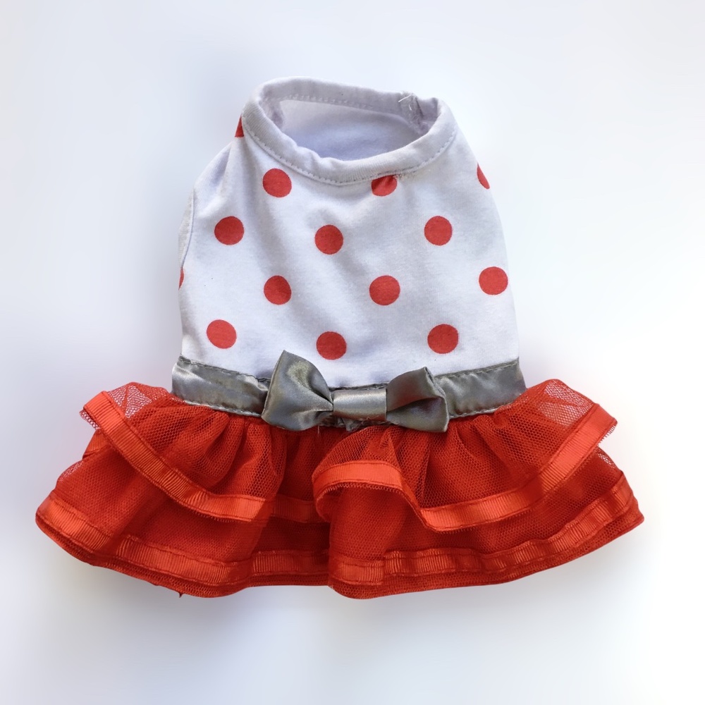Martha Stewart Pets Red & White Polka Dot Tutu Dog Dress